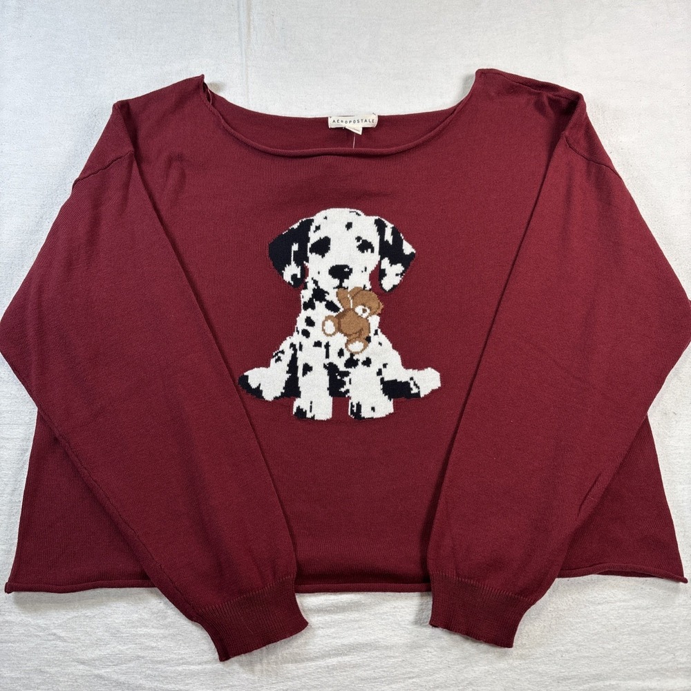 Aeropostale  Women's Off The Shoulder Burgundy Salvation Sweater Large